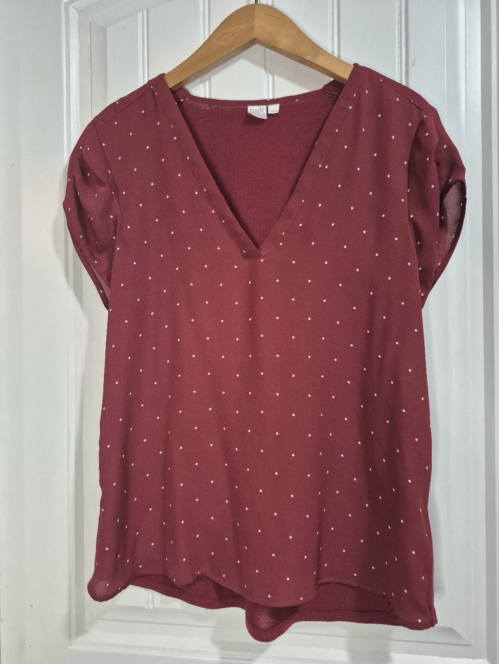 🏷Womens Simons Twik Polka Dot Blouse /T Shirt  Size Large